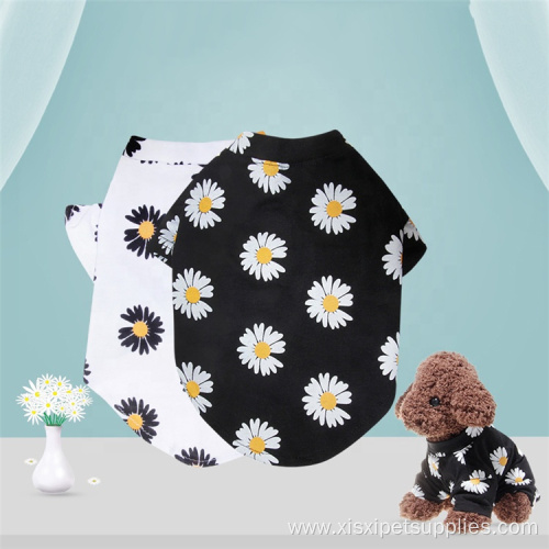 Print Clothes Comfortable Pet Cotton Daisy Shirt
